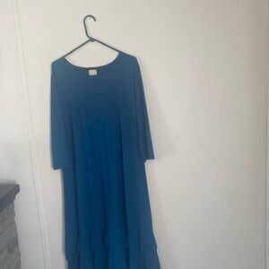 Chic Teal Long Sleeve Dress